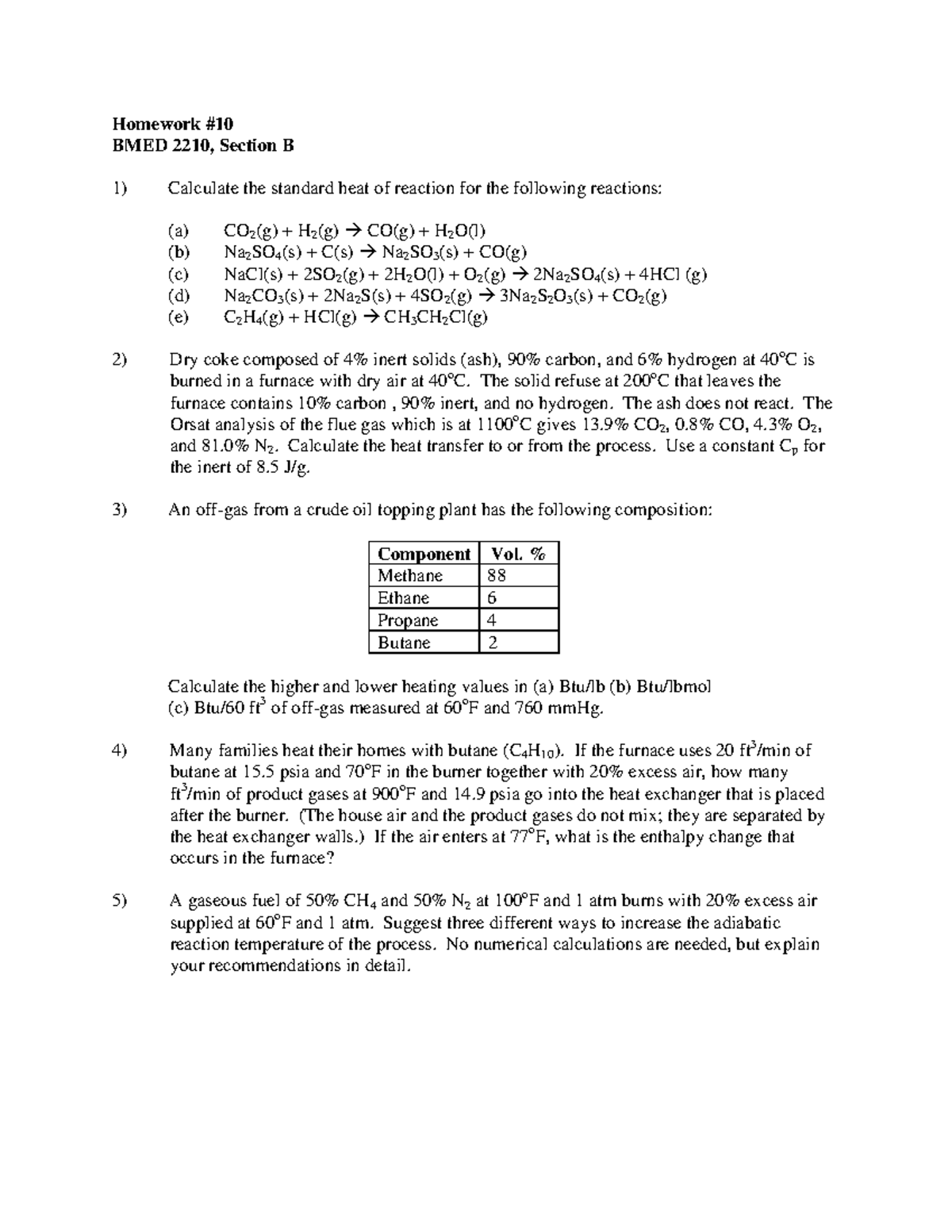 Homework 10 - Homework # BMED 2210, Section B Calculate The Standard ...