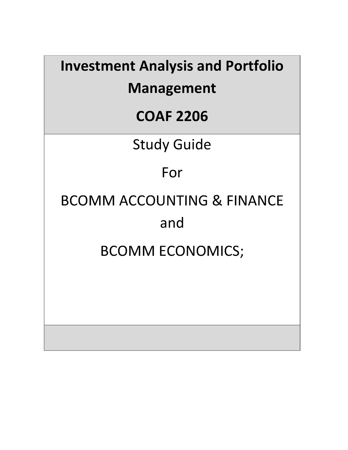 Investment Analysis And Portfolio Management Study Guide - Investment ...