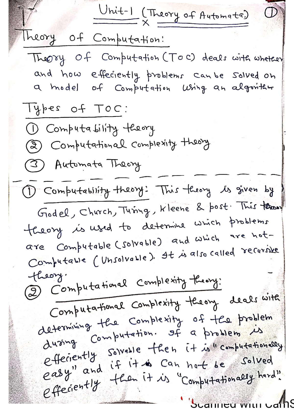 TAFL UNIT 1 Notes - Toc Unit 1 - Computer Science And Engineering - Studocu