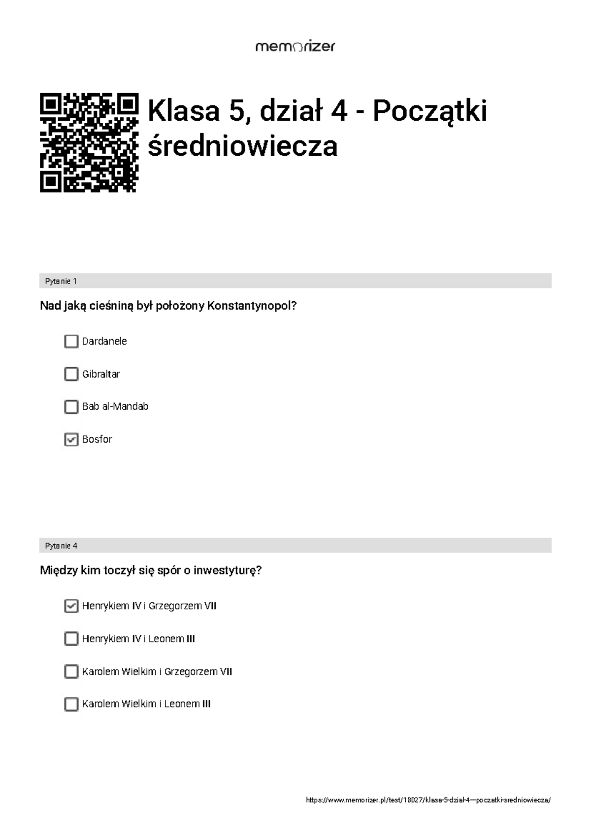 Klasa 5, dział 4 - Początki średniowiecza - WYPEŁ Niony - Klasa 5