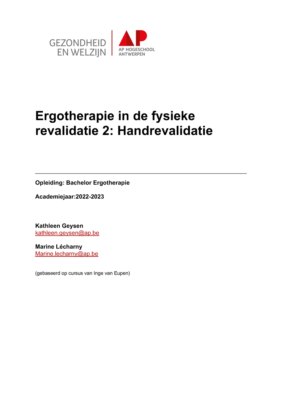 Cursus Handrevalidatie - Ergotherapie In De Fysieke Revalidatie 2 ...