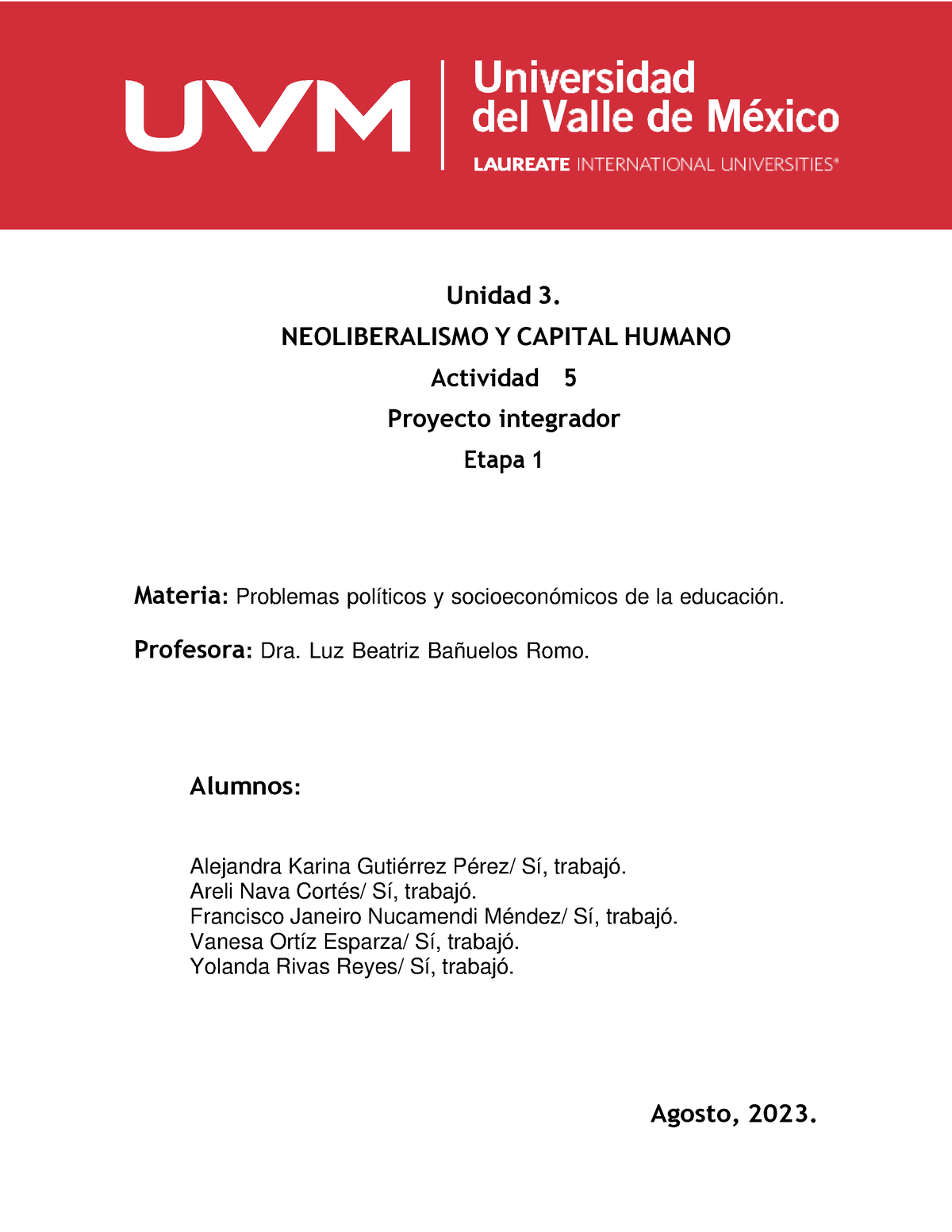 A5 EQ4 AKGP ANC FJNM VOE YRR - Unidad 3. NEOLIBERALISMO Y CAPITAL ...