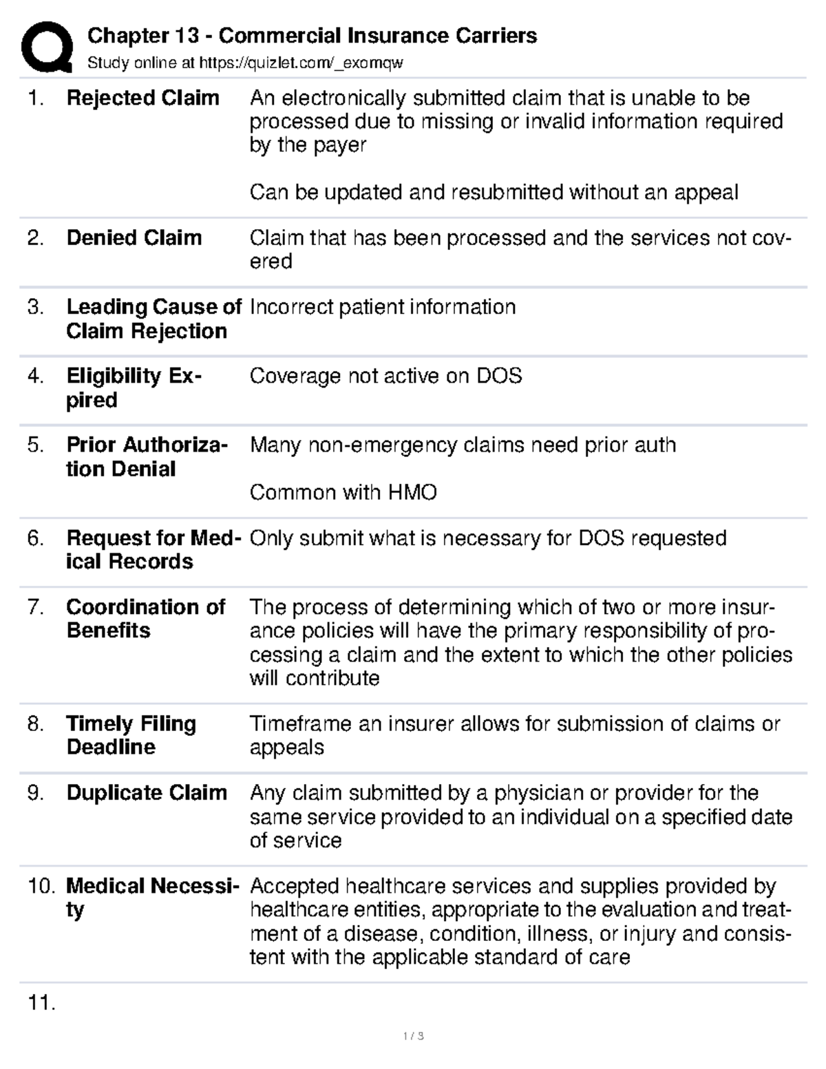 Chapter 13 - Commercial Insurance Carriers - Chapter 13 - Commercial Insurance Carriers Study ...