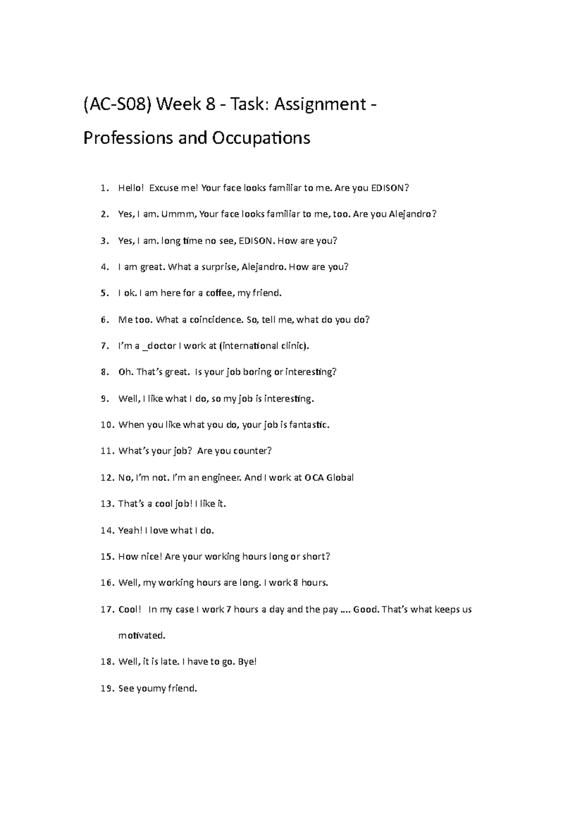 (AC-S08) Week 8 - Task Assignment - Professions and Occupations - Are ...
