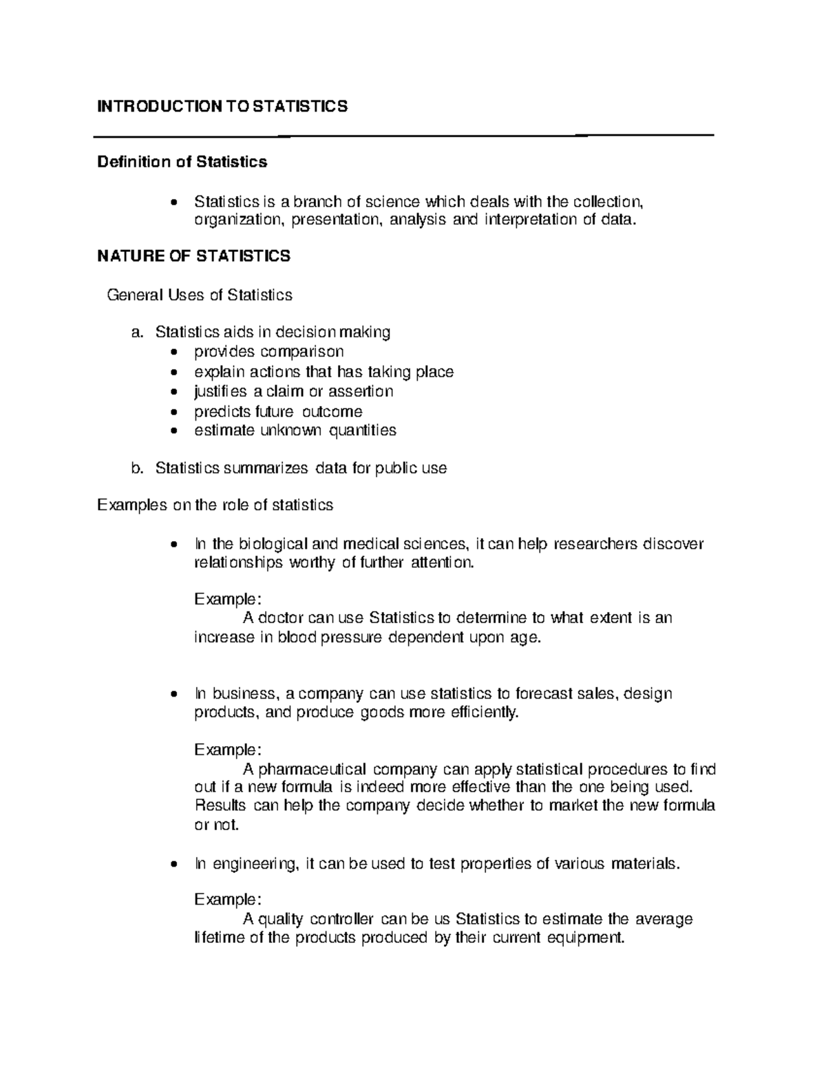 Introduction TO Statistics c85f6bbcb9a4811661 c6e35885 f37575 ...