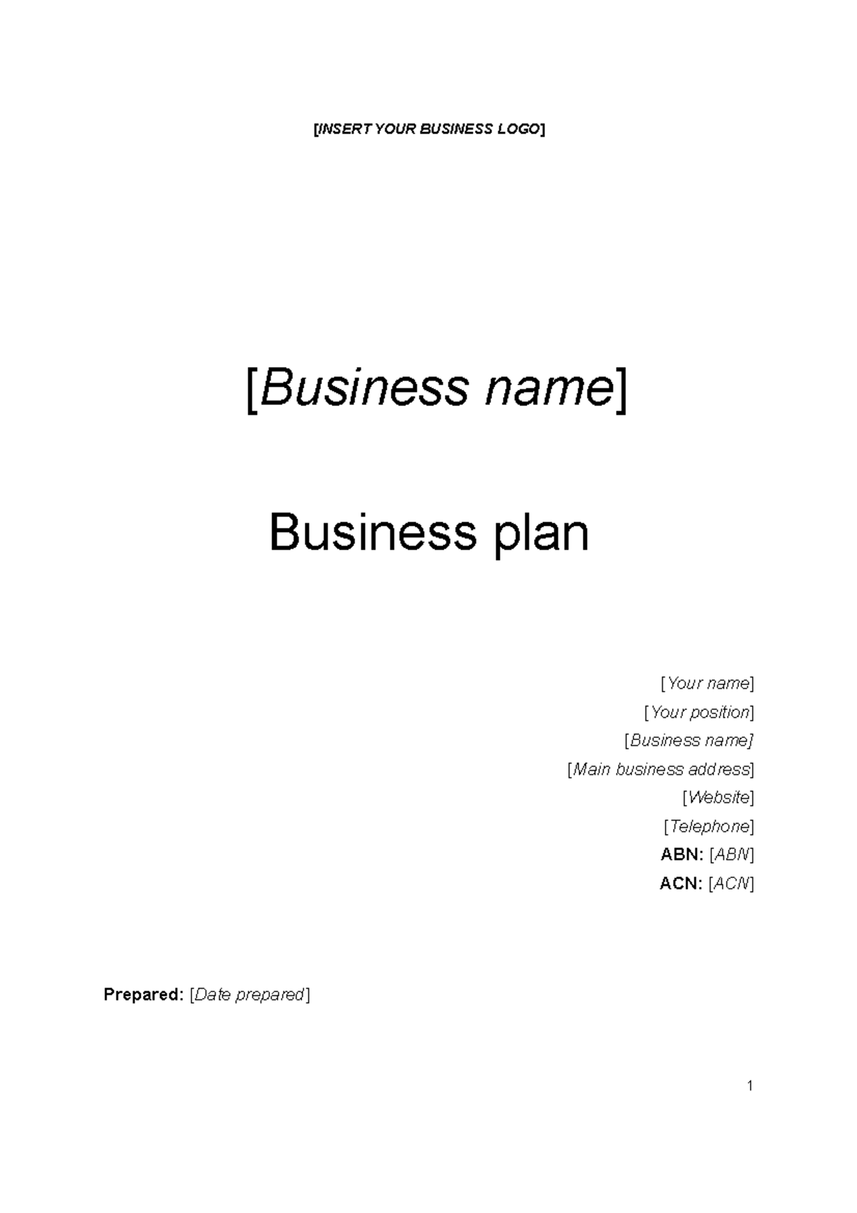 business name for business plan