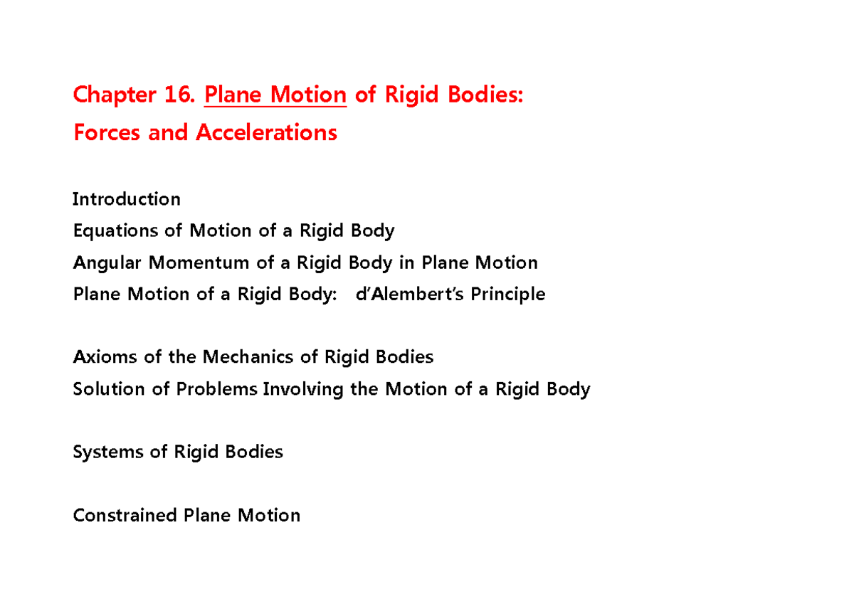 Sample Problems UNIT 6 - Chapter 16. Plane Motion of Rigid Bodies ...