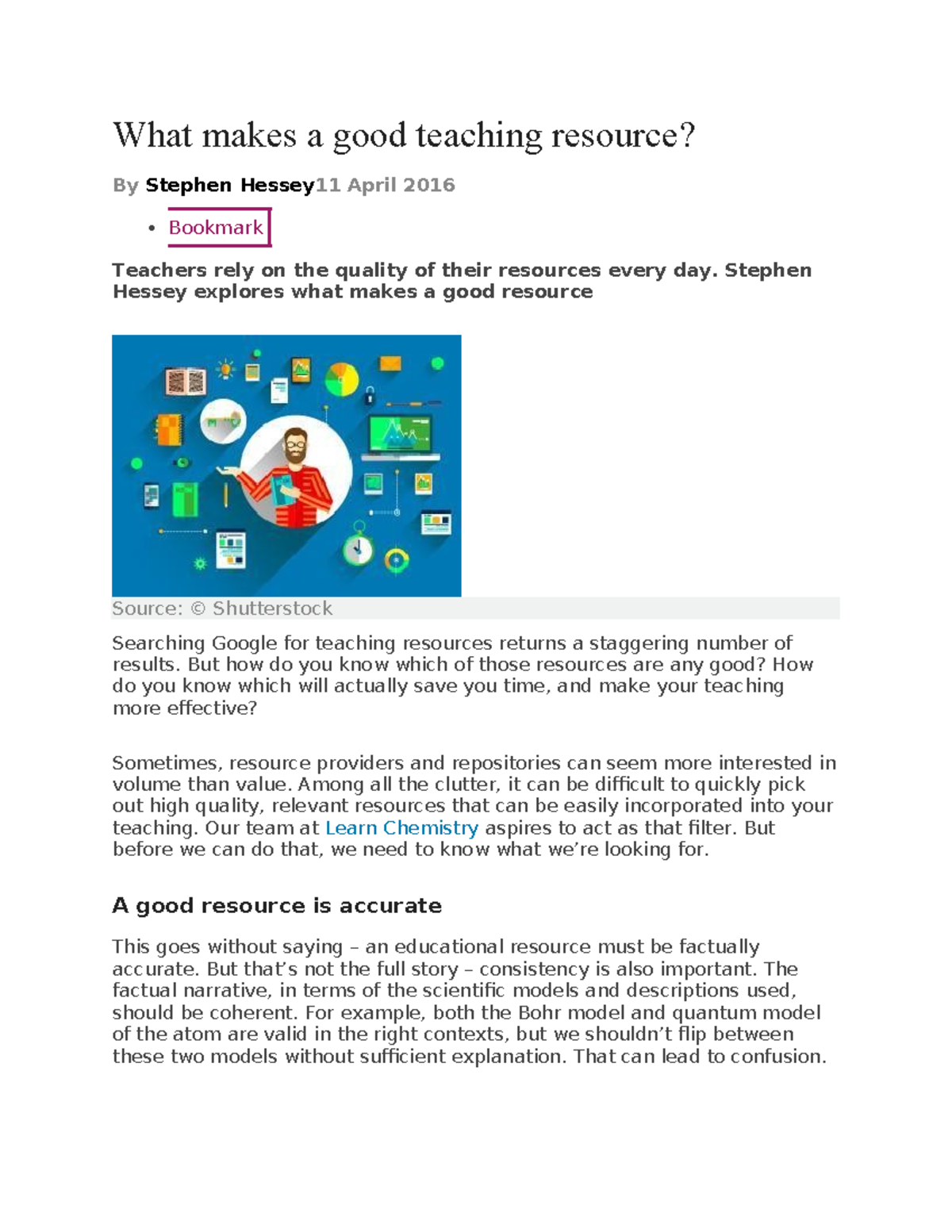 What makes a good teaching resource Stephen Hessey - Stephen Hessey ...