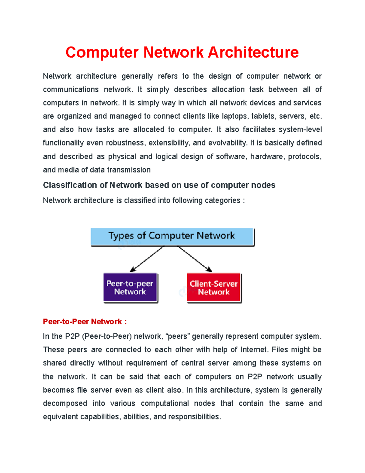 Computer Network Architecture - Computer Network Architecture Network ...