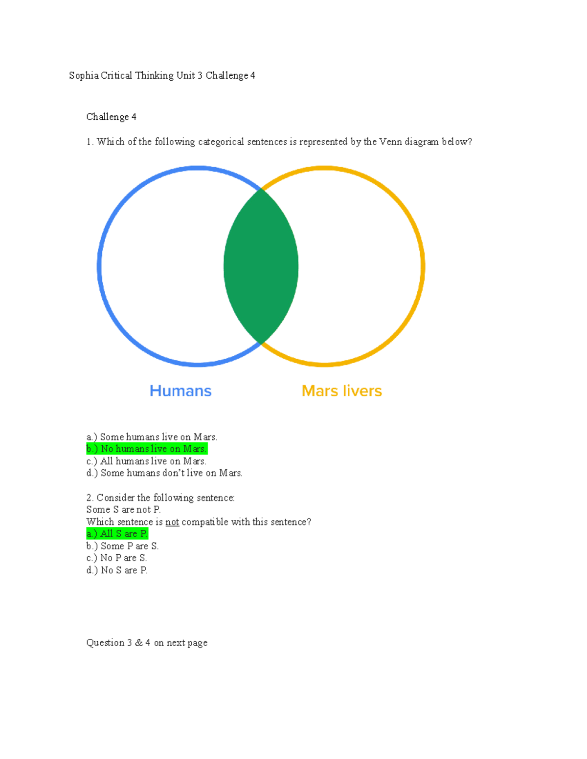 sophia critical thinking milestone 2