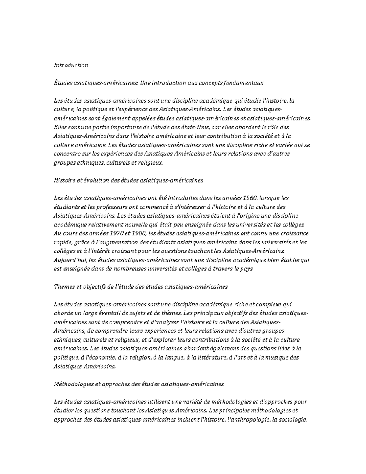 Asian American Studies Study Notes - Introduction Études asiatiques ...