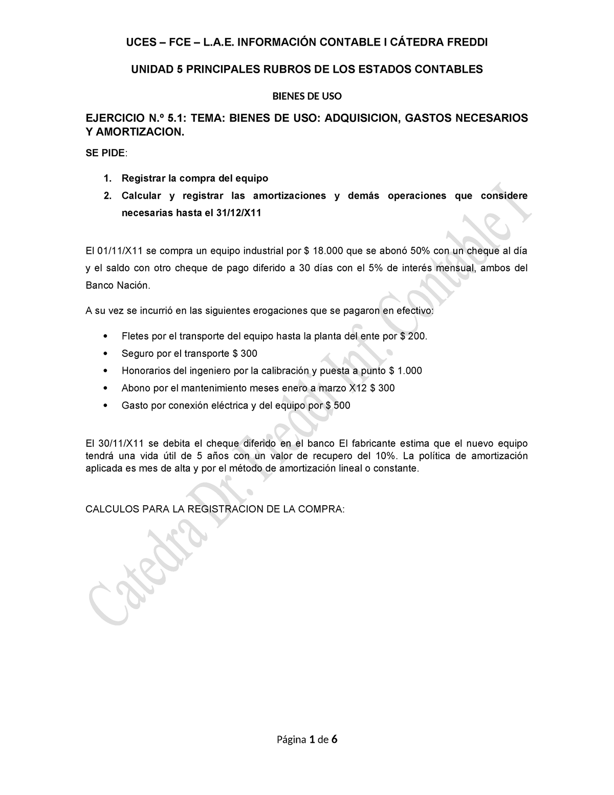 Bienes De Uso Ejercicios Unidad 5 Principales Rubros De Los Estados Contables Bienes De Uso 0283