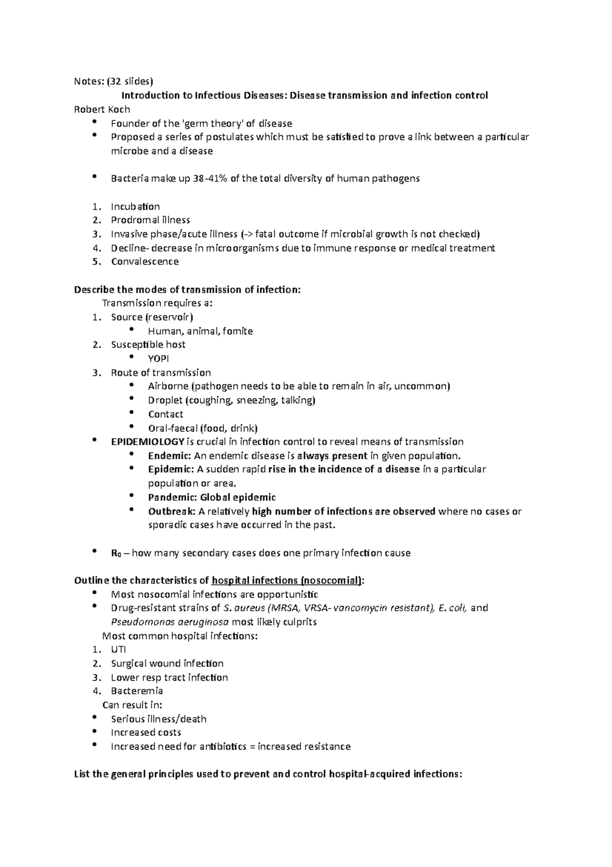 Introduction to Infectious Diseases- Disease transmission and infection ...