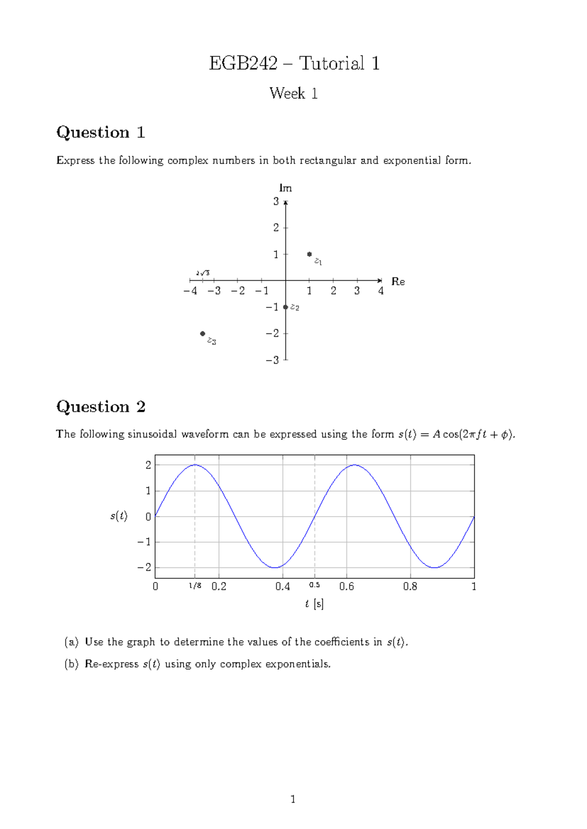 EGB242 - Tutorial 1-1 - tute 1 - EGB242 – Tutorial 1 Week 1 Question 1 ...
