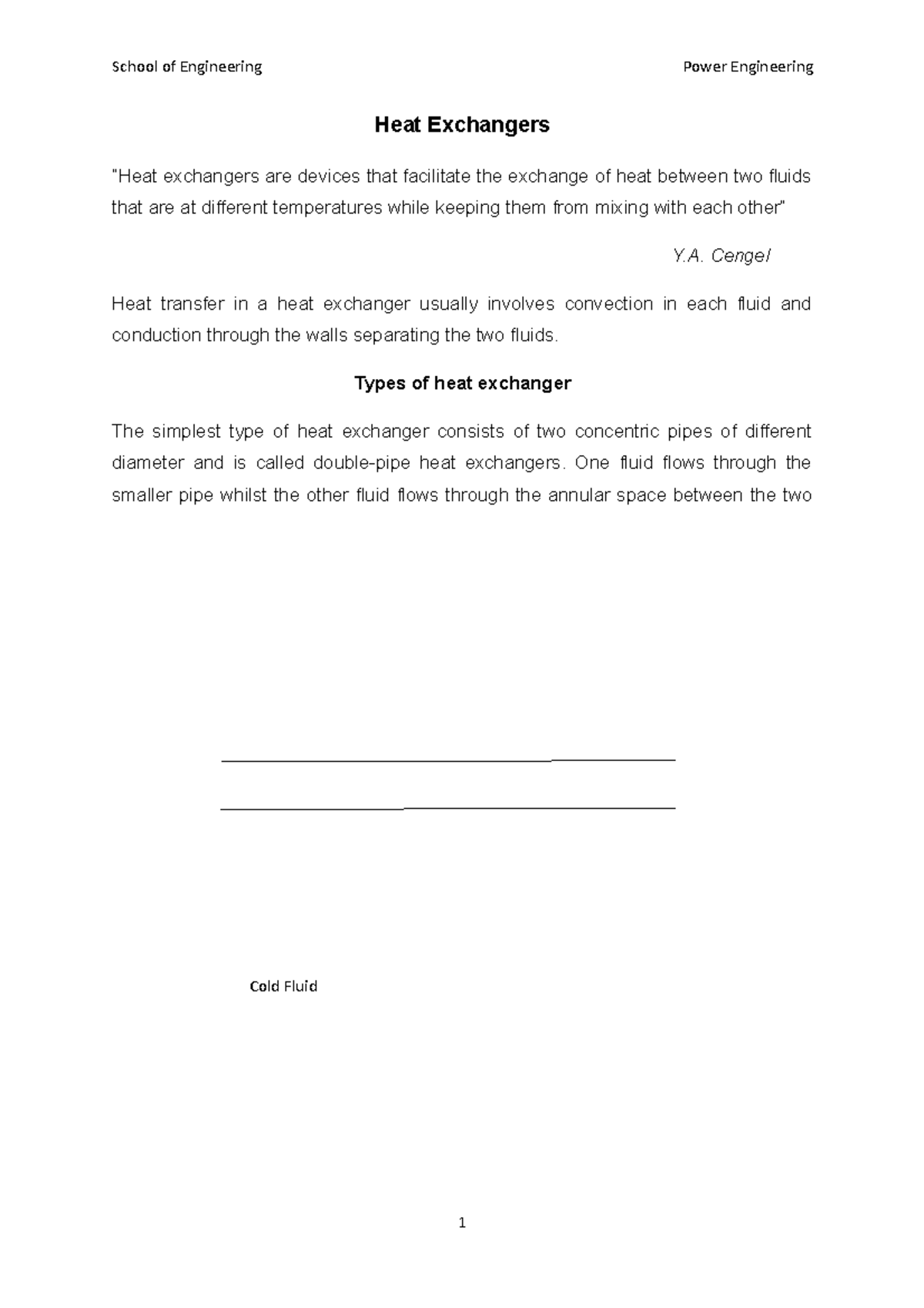 Heat Exchangers Key Notes - School of Engineering Power Engineering ...
