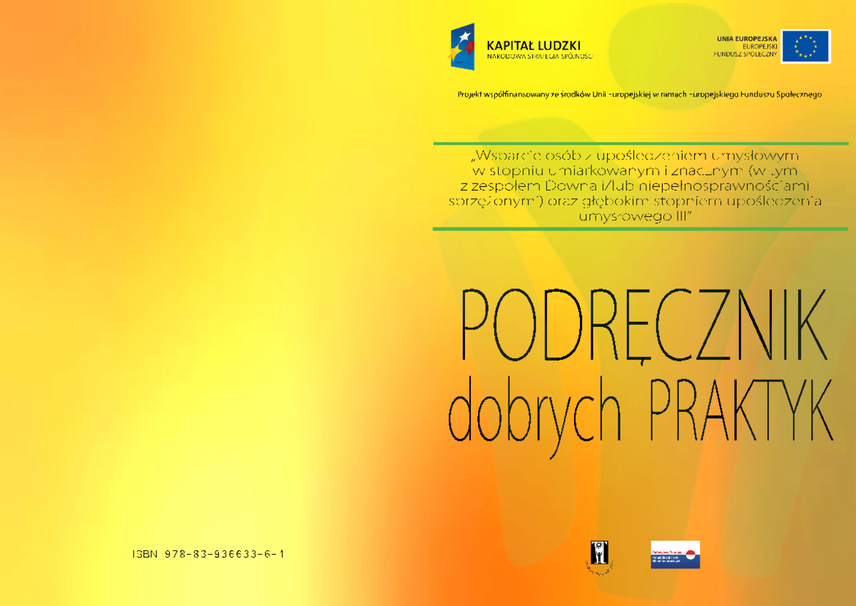 Podrecznik dobrych praktyk - Wsparcie osób z upośledzeniem umysłowym w