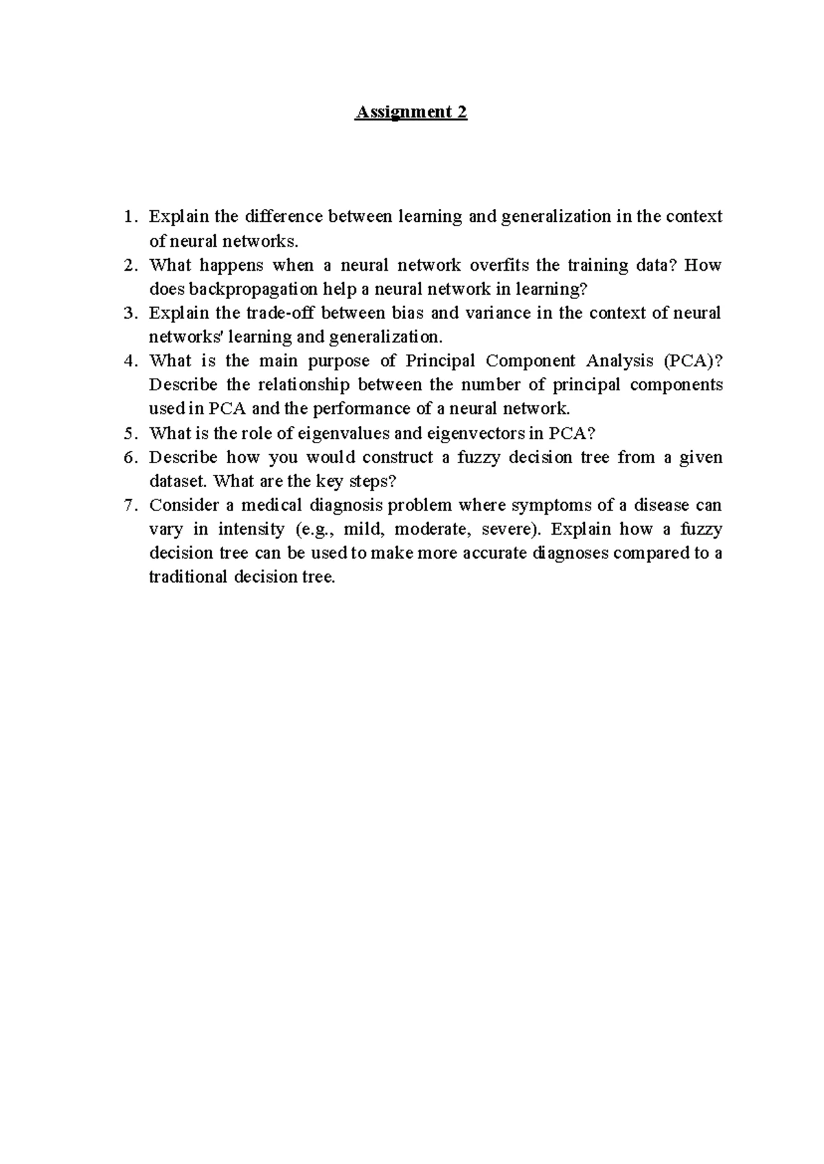 Assignment 3 - What are the primary components of a neural network ...