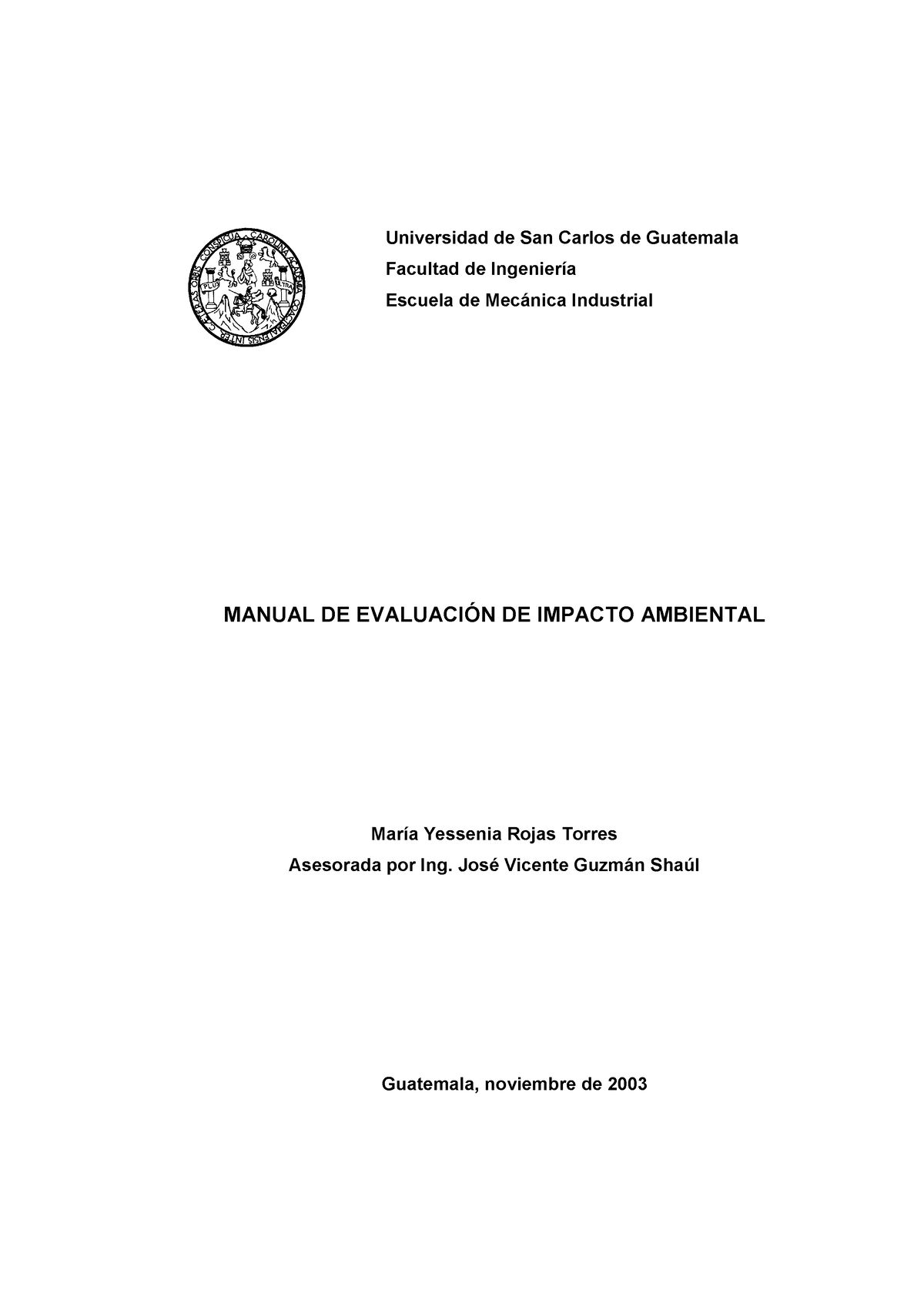 Manual DE Evaluacion DE Impacto Ambienta - - Studocu