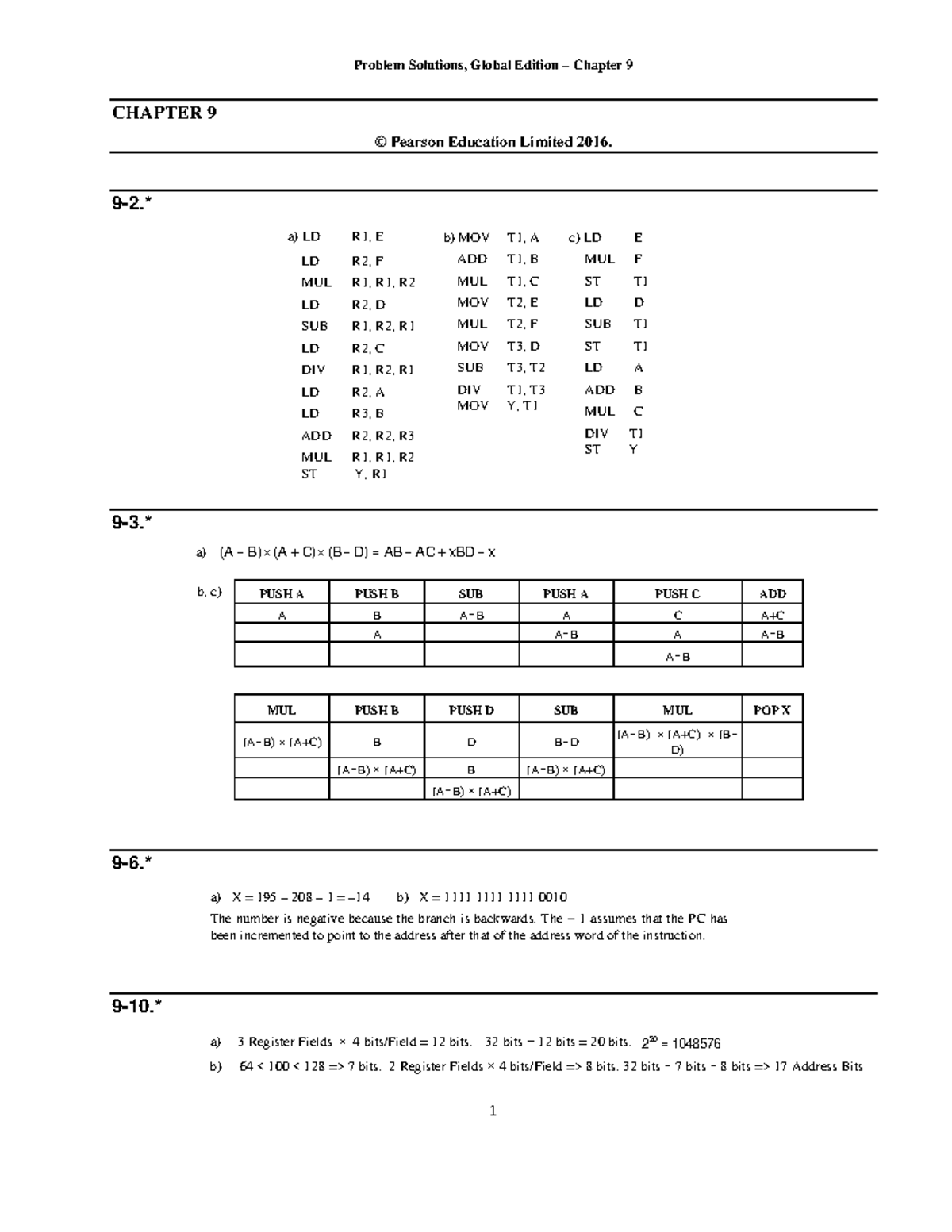 Chapter 9 SR Solutions 5th GE - Problem Solutions, Global Edition ...