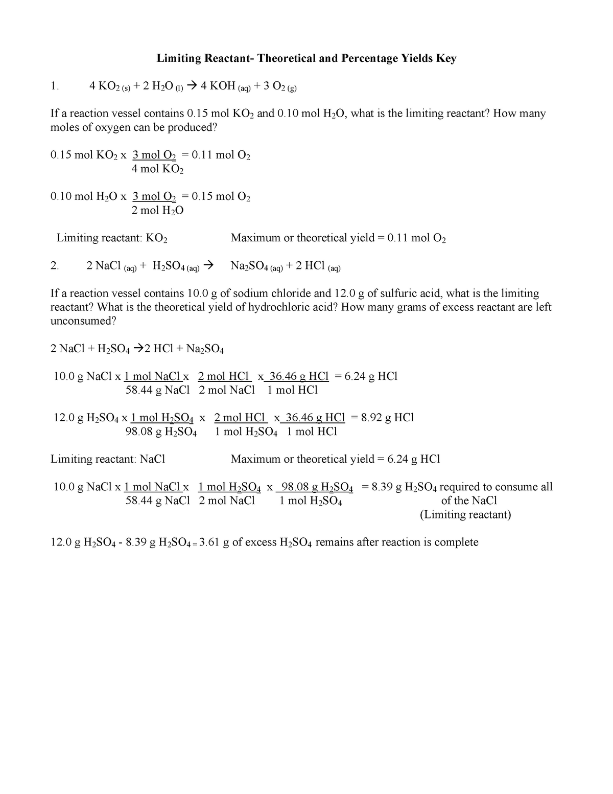 11 Limiting Reactant Worksheet Key - StuDocu Inside Limiting Reactant Worksheet Answers