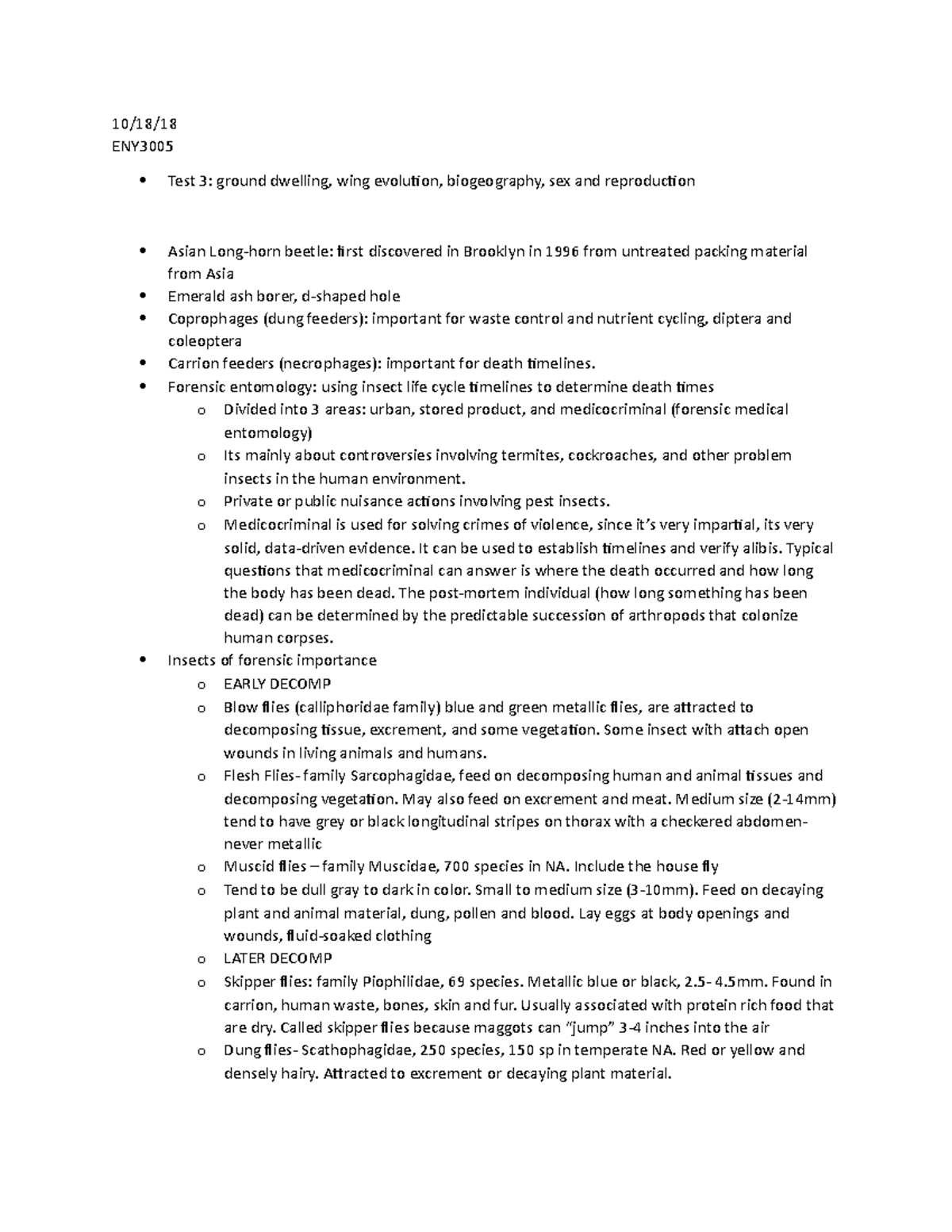 10 19 18 ground dwelling 10/18/18 ENY3005 Test 3 ground dwelling