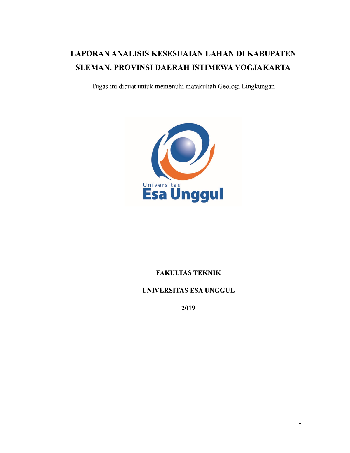 Analisis Kesesuaian Lahan Kabupaten Sleman - LAPORAN ANALISIS ...