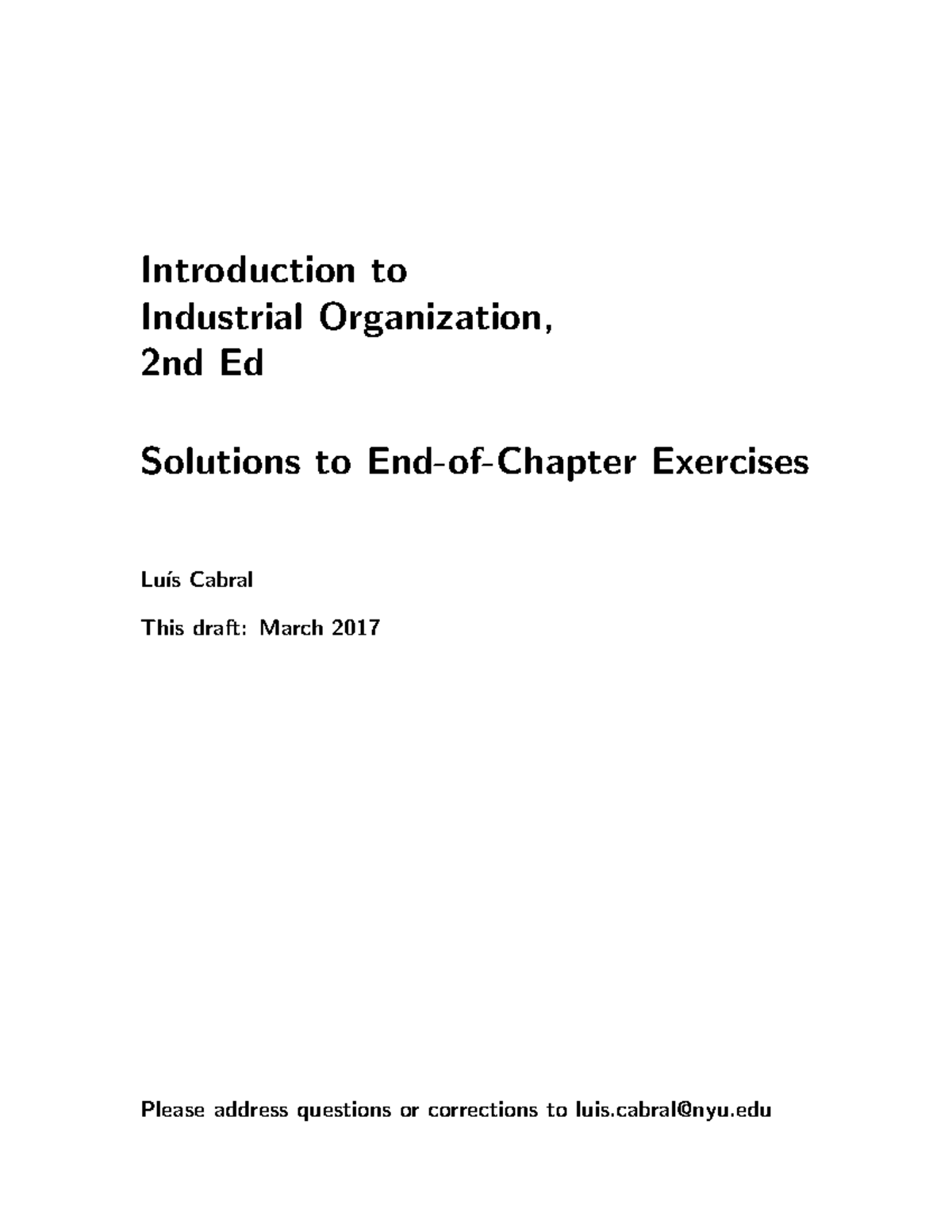 3364-solution - Textbook Solutions - Introduction To Industrial ...