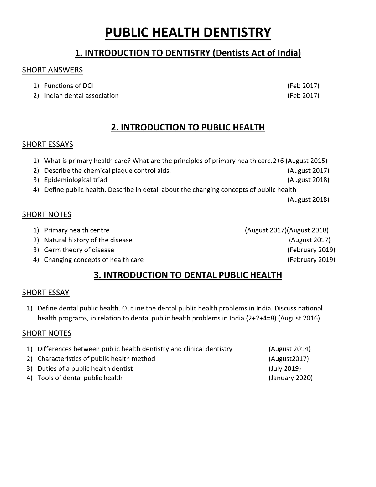 thesis topics for public health dentistry