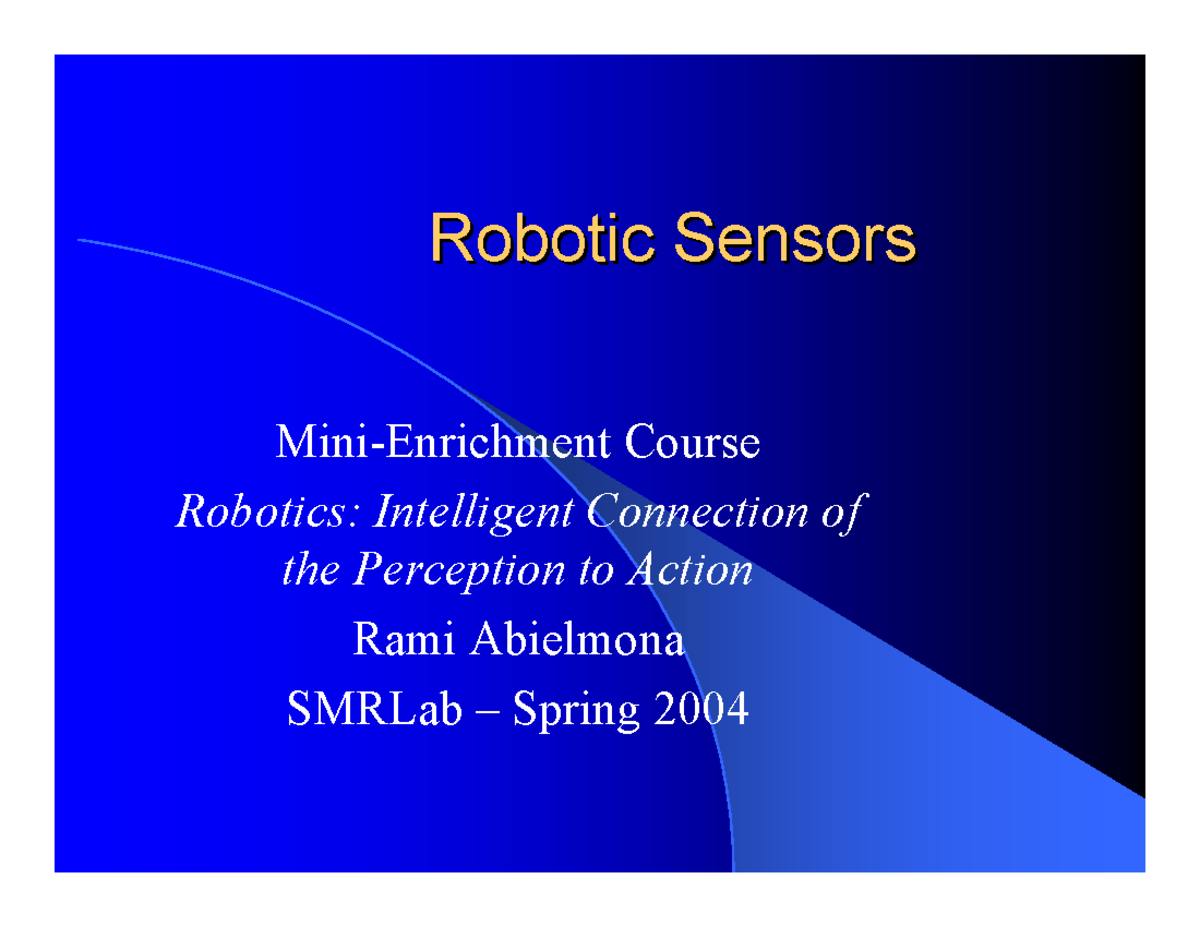 Robotic-sensors - Artificial Intelligence And Robotics - Robotic ...