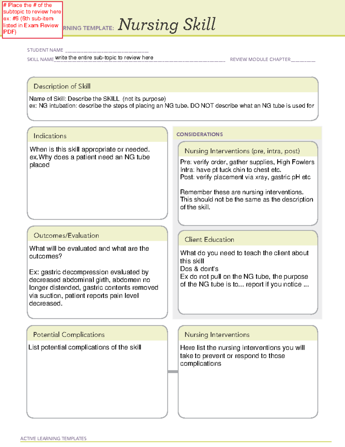 Client Safety Nursing Skill Template