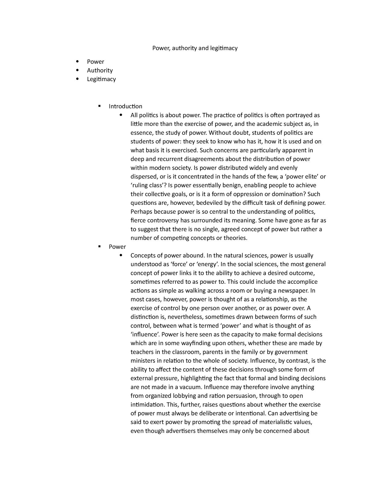 power authority and legitimacy essay