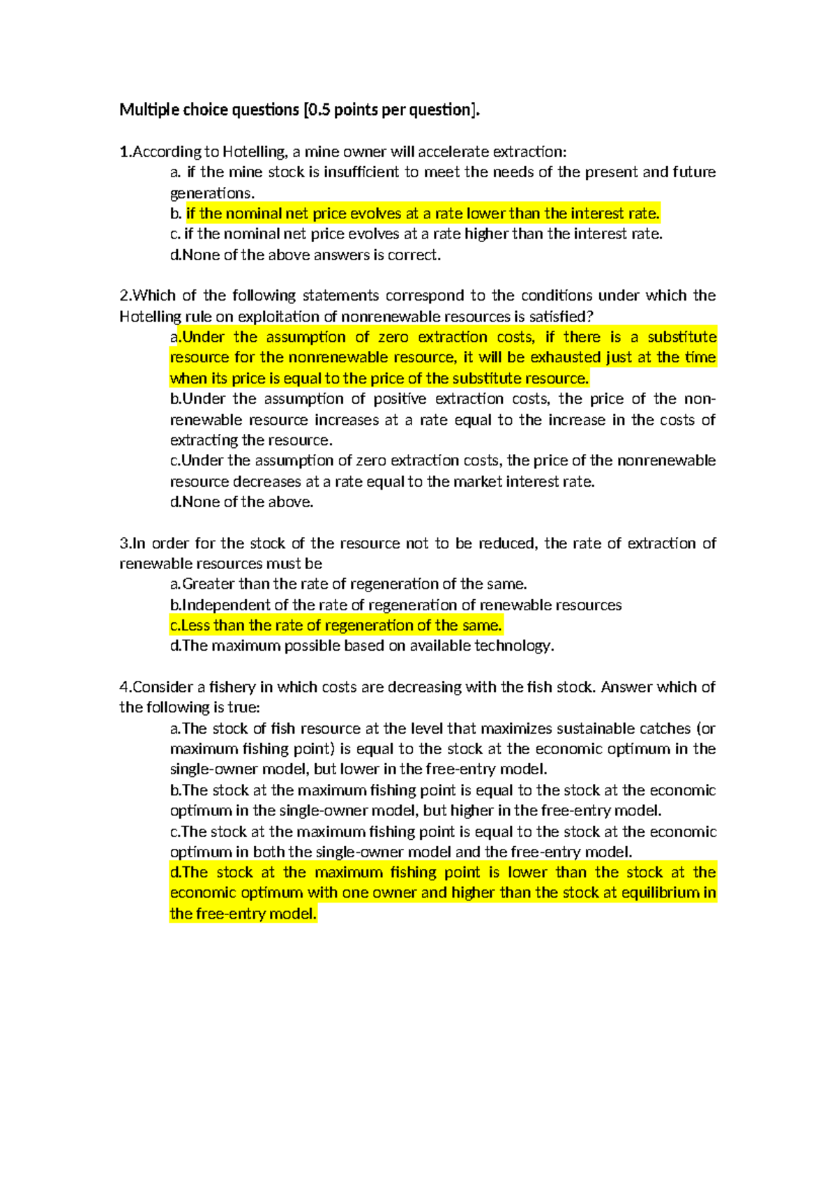 Multiple choice questions examples for MTE test - Multiple choice ...