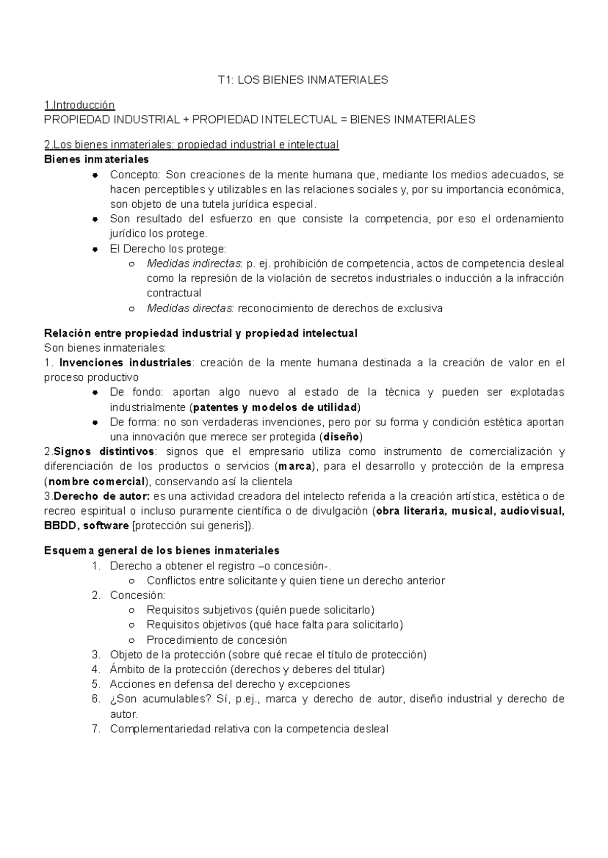 T1 Bienes Inmateriales - T1: LOS BIENES INMATERIALES 1ón PROPIEDAD ...