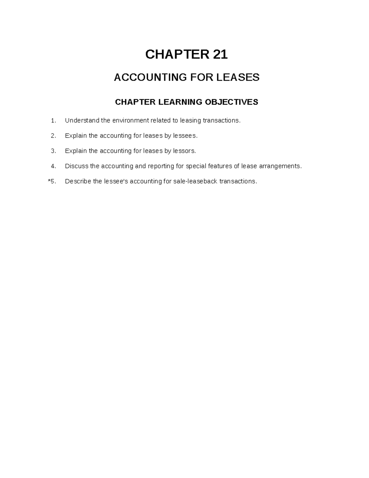 CHAPTER 21 ACCOUNTING FOR LEASES Test - CHAPTER 21 ACCOUNTING FOR ...