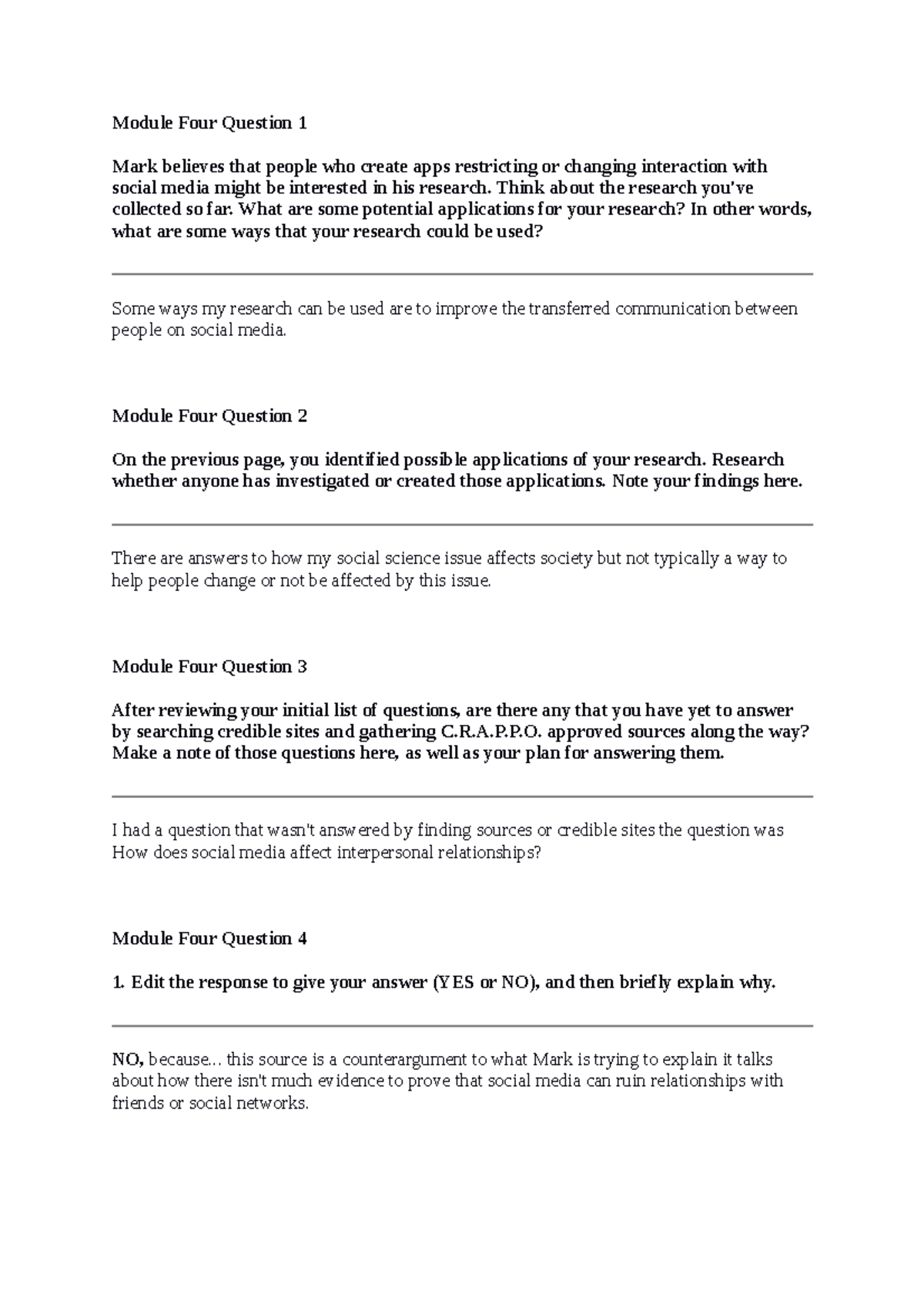Devan Shepard SCS 200 Applied Social Sciences - Module Four Question 1 ...