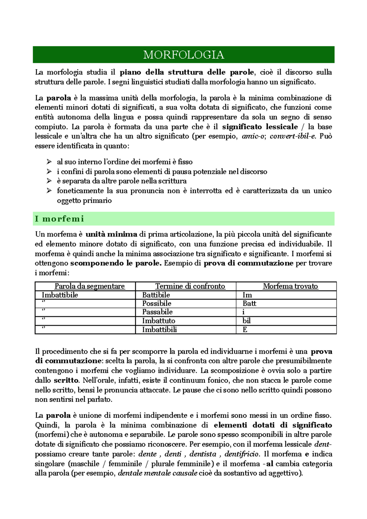 3. Morfologia: Cos'è - MORFOLOGIA La Morfologia Studia Il Piano Della ...