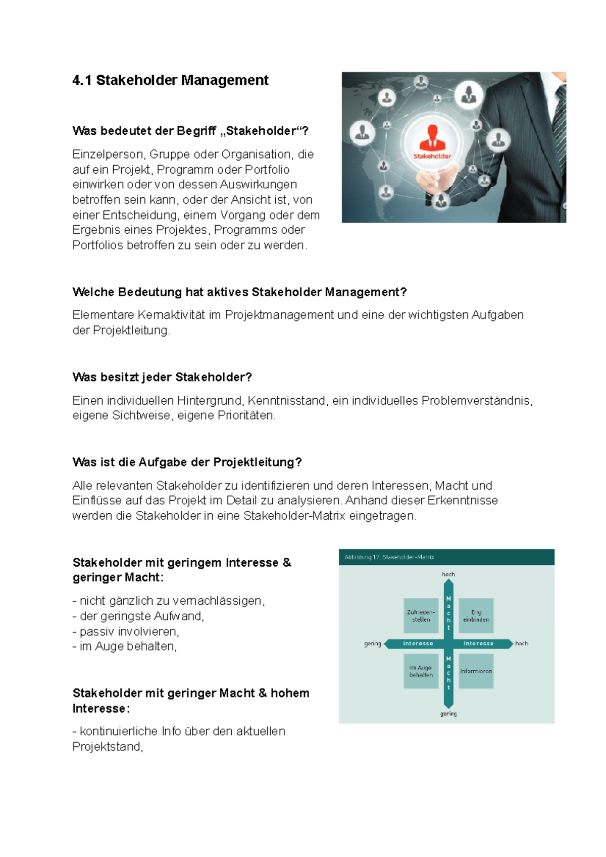 Lektion 4 - Stakeholder-, Kommunikations- Und Risikomanagement - 4 ...