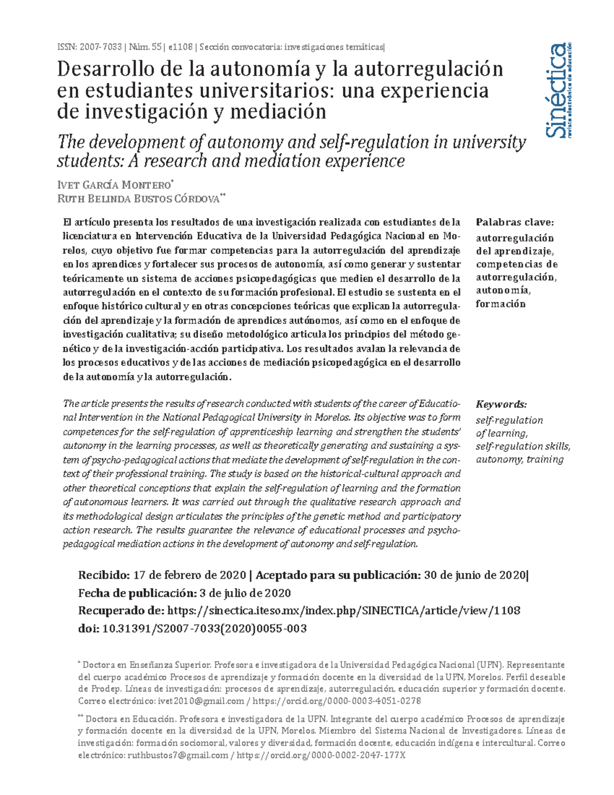 Autonomía Y Autorregulación - The Development Of Autonomy And Self ...