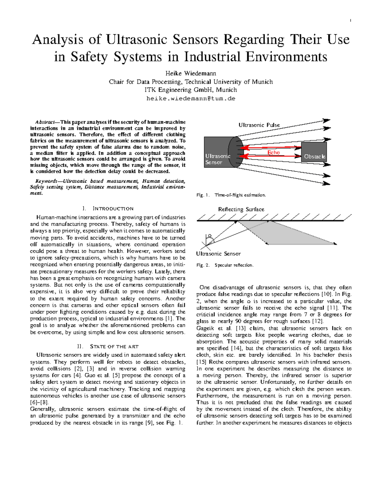 literature review on ultrasonic sensor