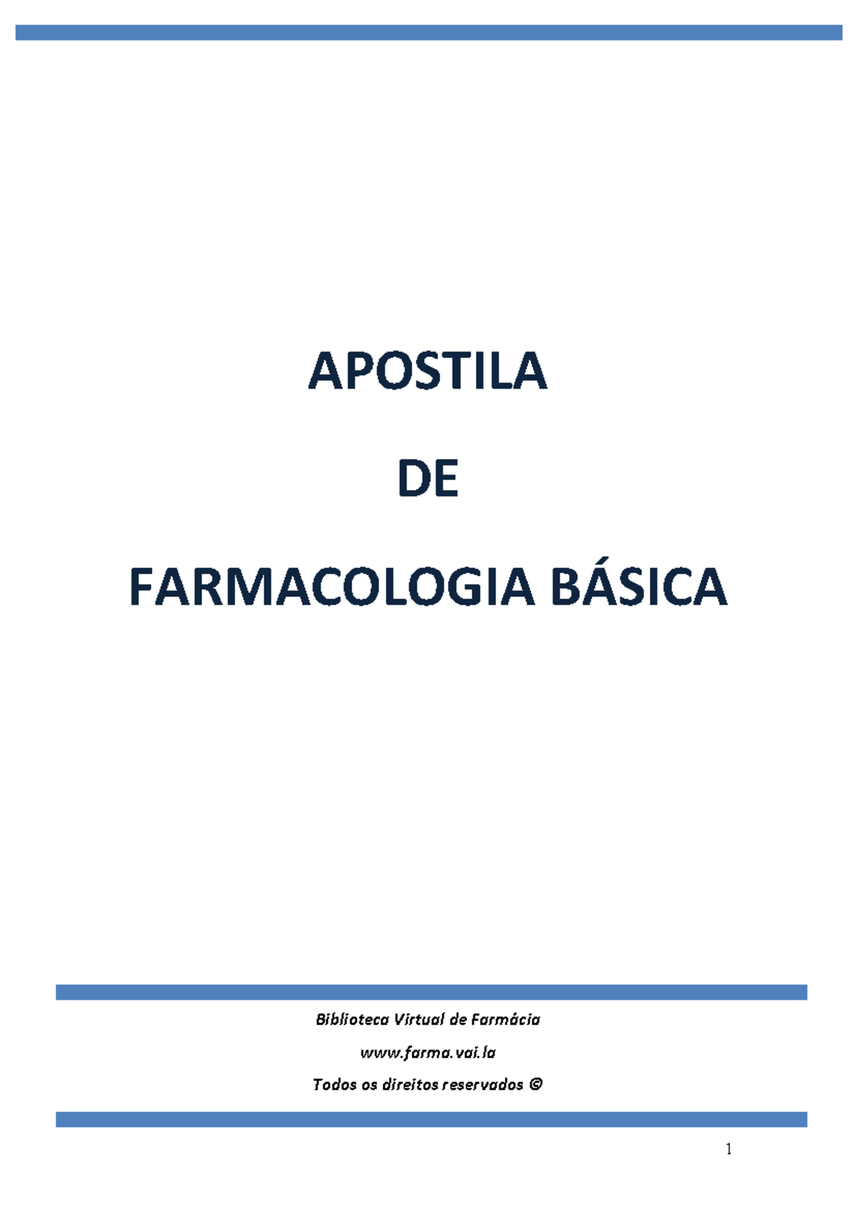 Apostila De Farmacologia Basica - APOSTILA DE FARMACOLOGIA BÁSICA ...