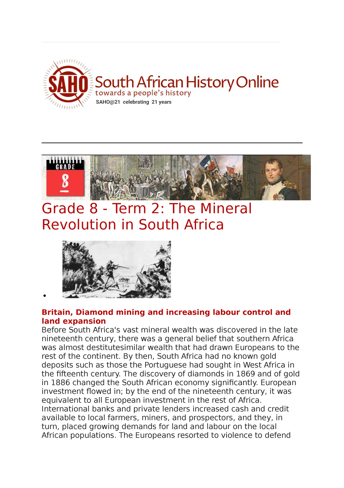 sa-history-online-summary-the-mineral-revolution-in-south-africa