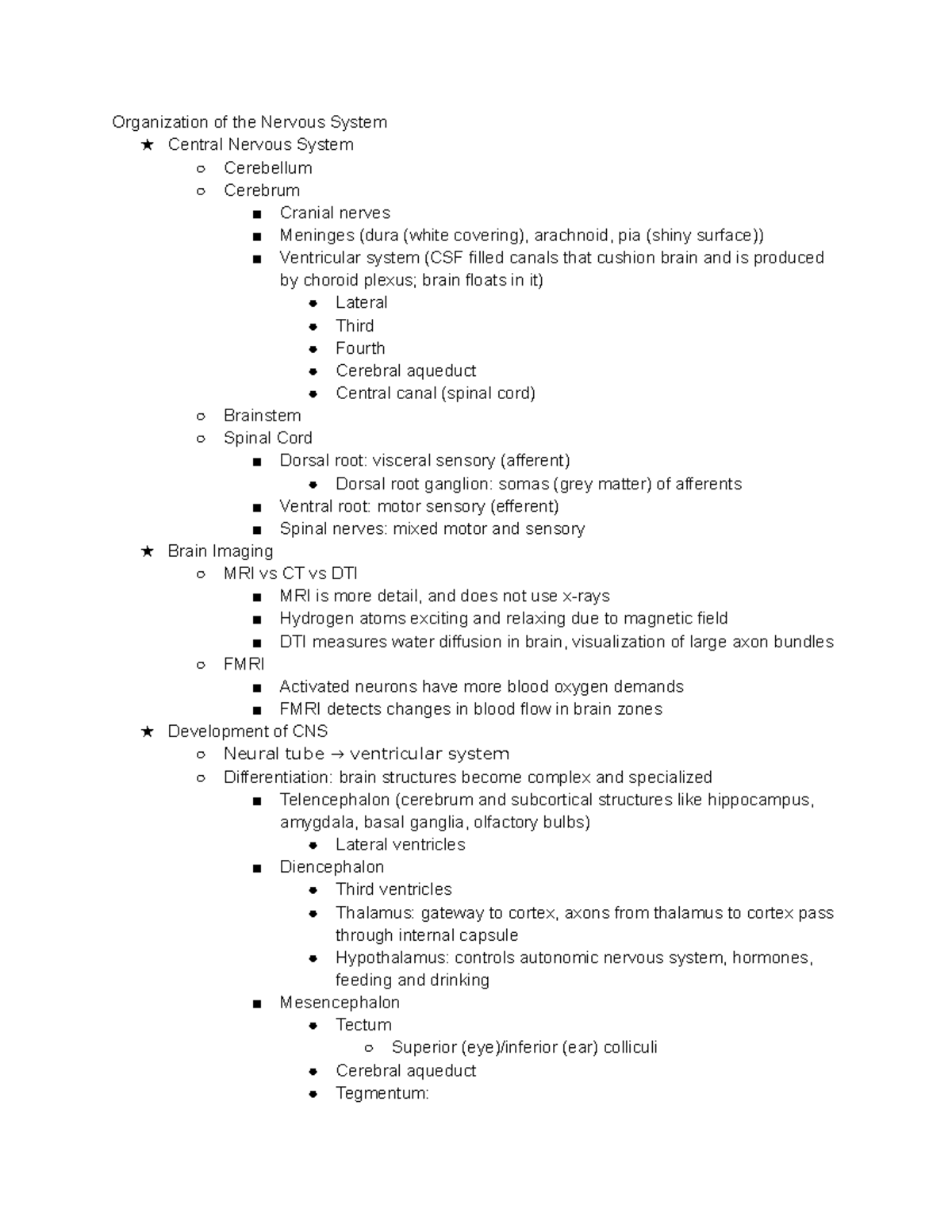 Exam 2 Review - Starts with chapter 7 - Organization of the Nervous ...