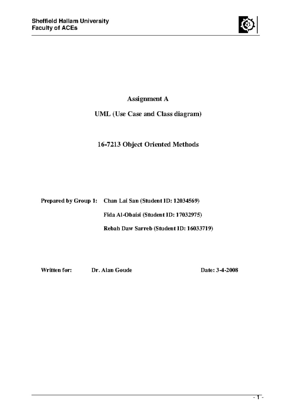 Uml - part 1 - Faculty of ACEs ...