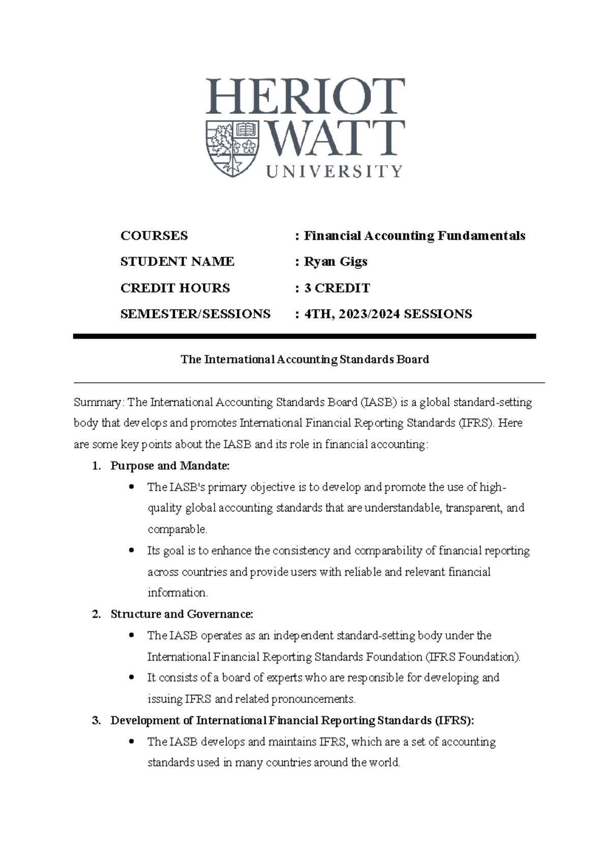 The International Accounting Standards Board - Here are some key points ...