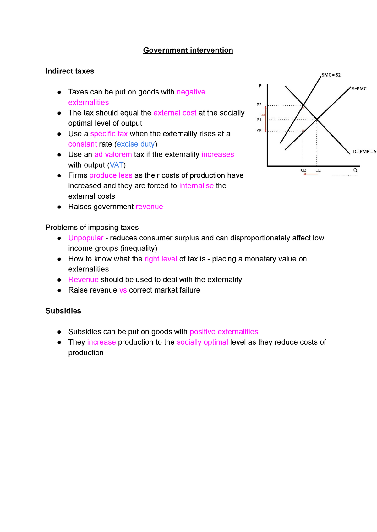 Externalities - Govt Intervention - Government Intervention Indirect ...