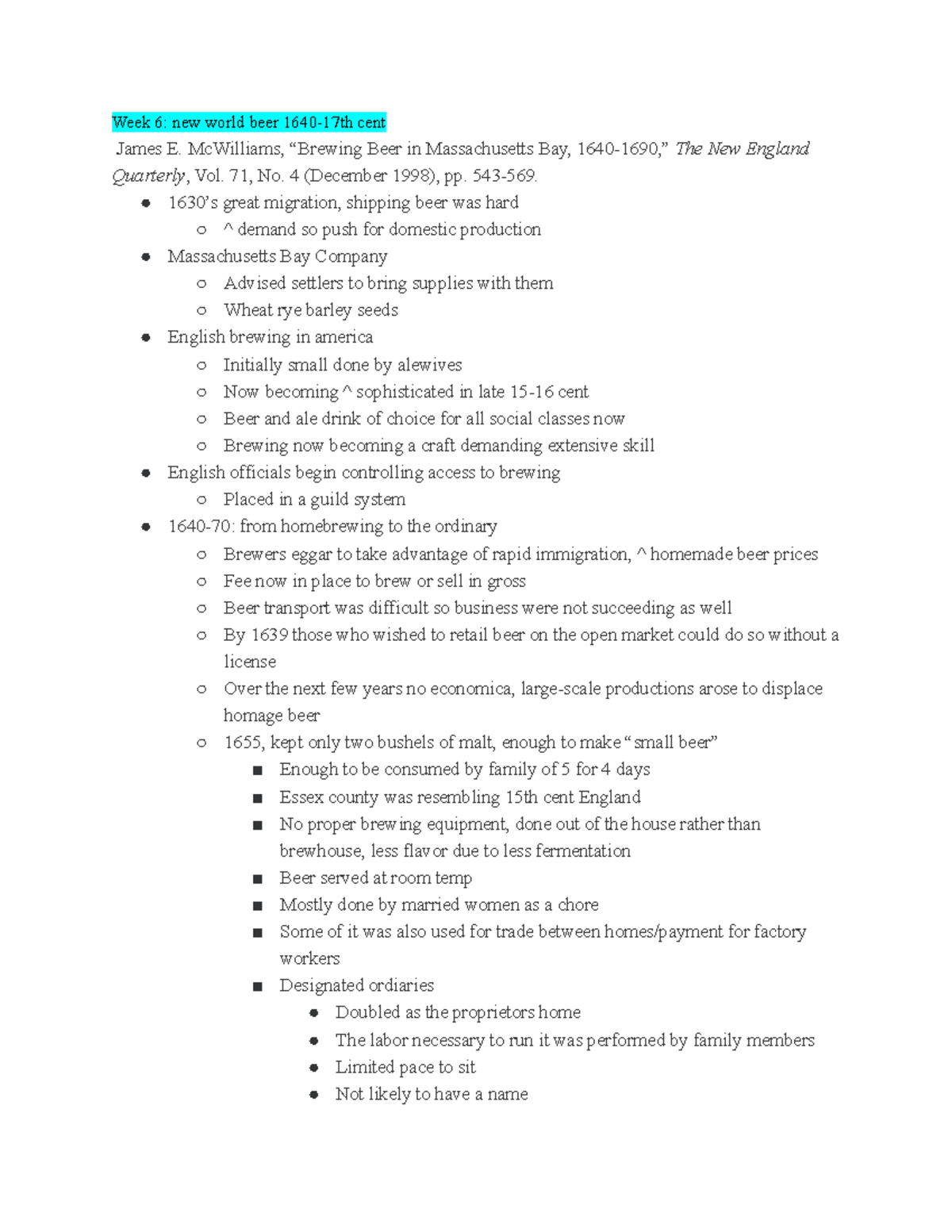 Copy Of History 2192A Lecture Notes Week 6 New World Beer 1640 17th copy-of-history-2192a-lecture-notes-week-6-new-world-beer-1640-17th