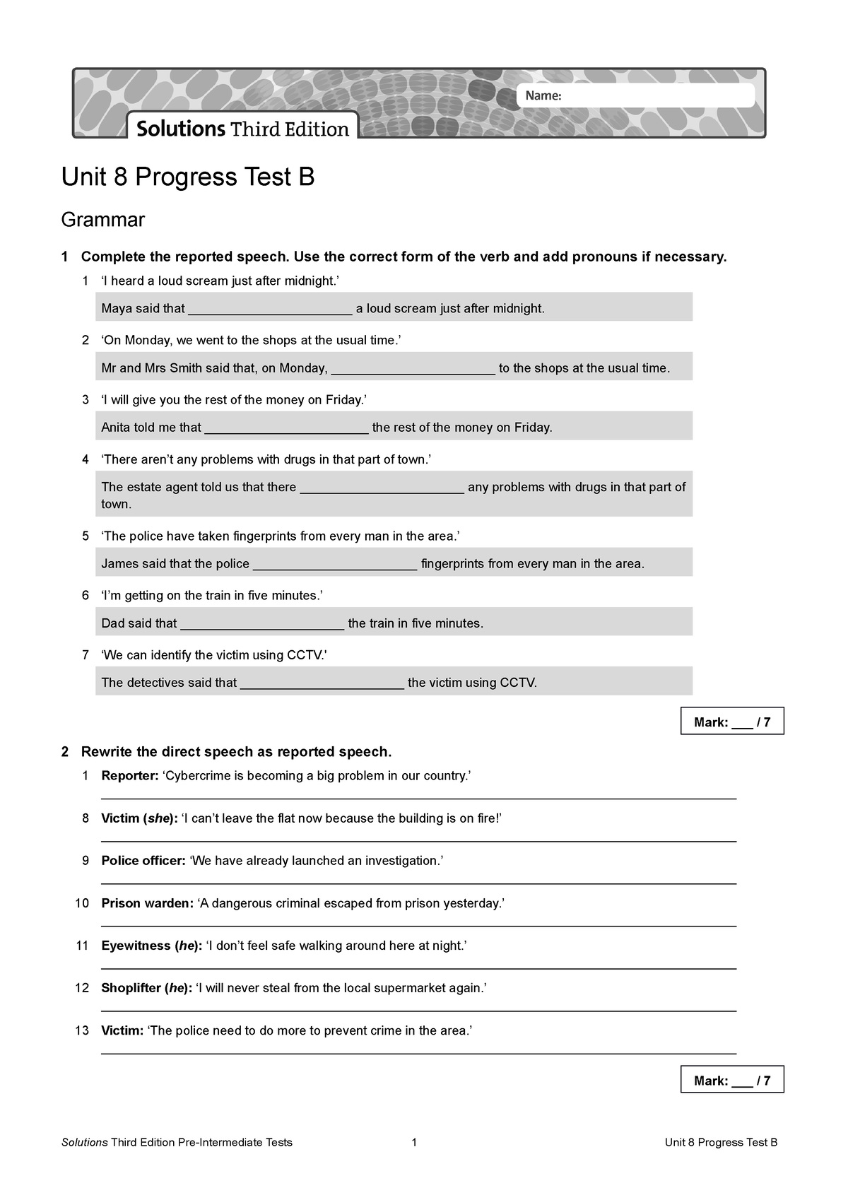 531140081 Sol3e Preint U8 Progress Test B - Unit 8 Progress Test B ...