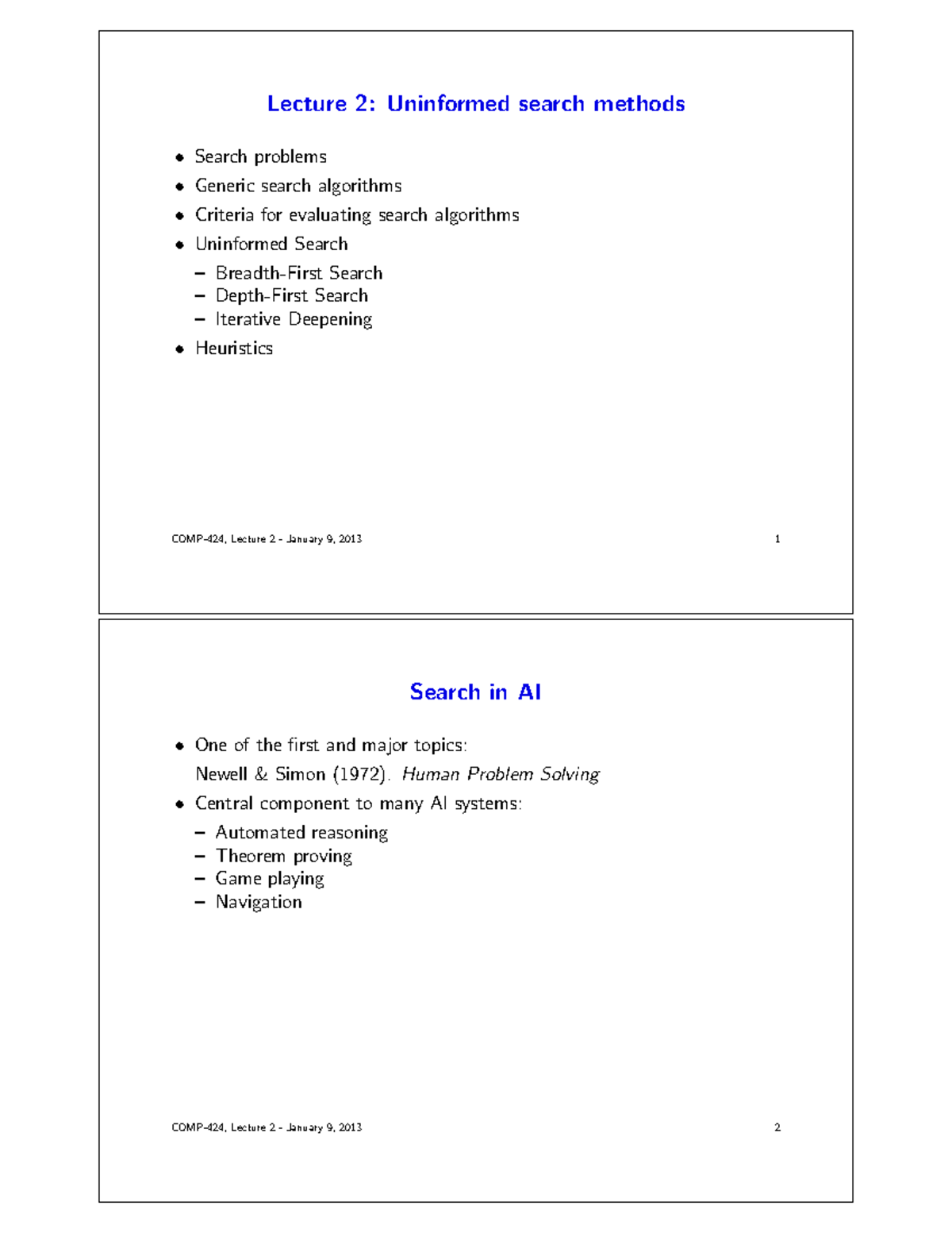 Ai-lecture 02 - artifitial intelligent - Lecture 2: Uninformed search ...