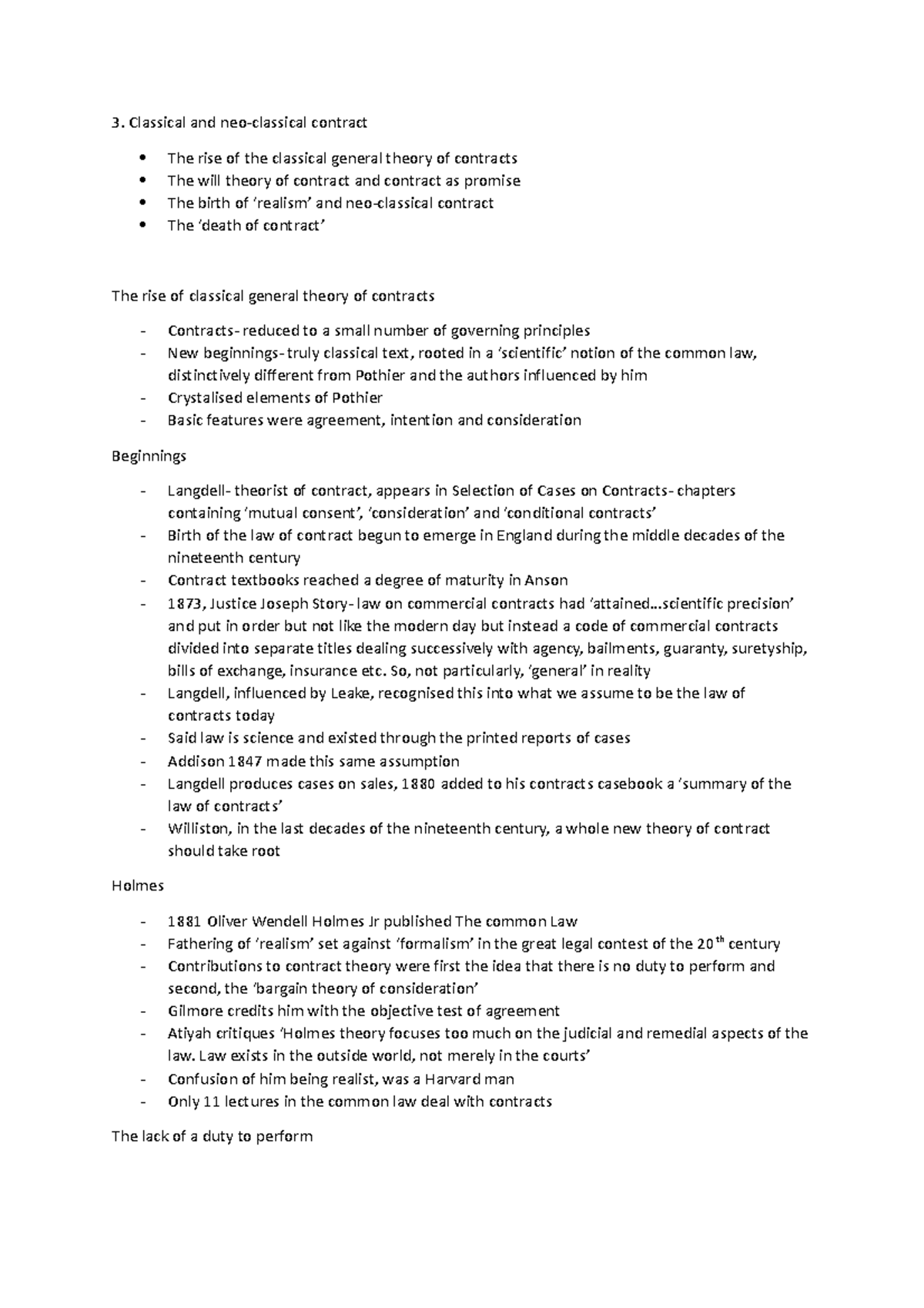 CIC- chapter 3- classical and neo-classical contract - Classical and ...