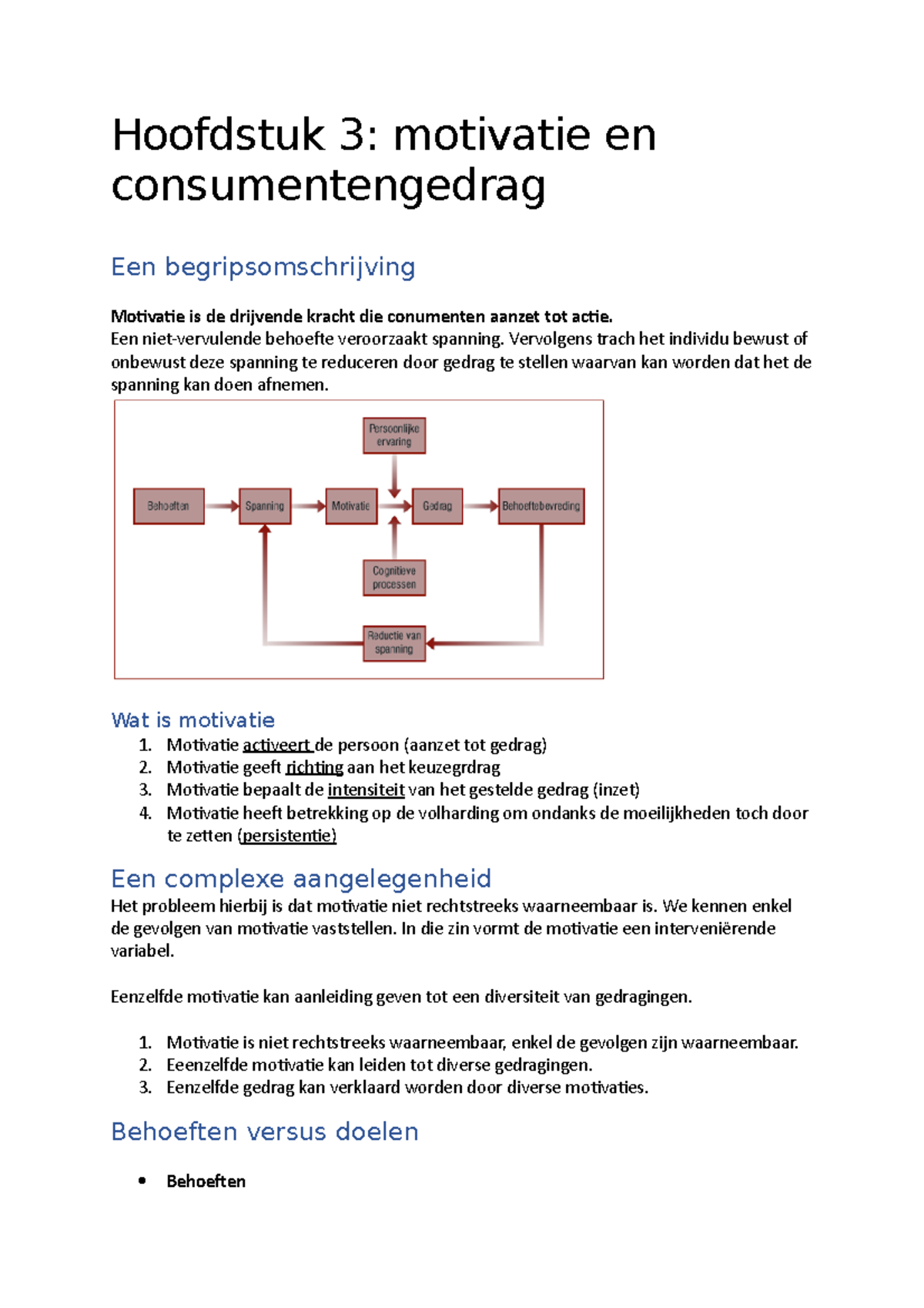 Consumentenpsychologie 3 - Hoofdstuk 3: Motivatie En Consumentengedrag ...